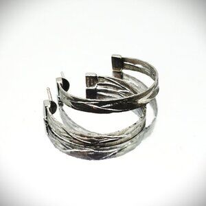 ROBERTO COIN Sterling Silver Ruthenium Plated Hoop Earrings